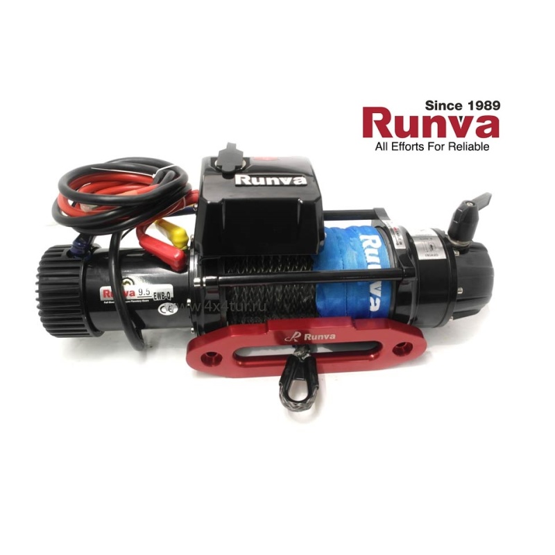 Runva EWB 9.5 Black Edition nööriga (4309kg 80:1) IP67 12V 